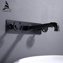 Industrial matte black dual handles basin faucet bathroom decor
