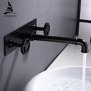 Industrial matte black dual handles basin faucet bathroom decor