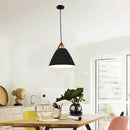Industrial matte black & wood pendant light fixture kitchen