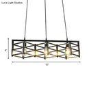 DecorBites™ 31.5"/32" Industrial Metal Island Lighting - 3-Light Dining Room Pendant with Cage Shade, Black