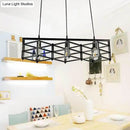 DecorBites™ 31.5"/32" Industrial Metal Island Lighting - 3-Light Dining Room Pendant with Cage Shade, Black