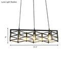 DecorBites™ 31.5"/32" Industrial Metal Island Lighting - 3-Light Dining Room Pendant with Cage Shade, Black