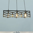 DecorBites™ 31.5"/32" Industrial Metal Island Lighting - 3-Light Dining Room Pendant with Cage Shade, Black