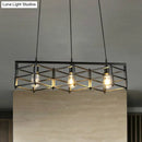 DecorBites™ 31.5"/32" Industrial Metal Island Lighting - 3-Light Dining Room Pendant with Cage Shade, Black