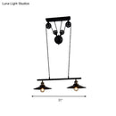 Industrial mickey metal island pendant light kitchen pull chain black