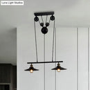Industrial mickey metal island pendant light kitchen pull chain black