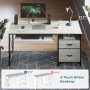 Industrial Office Desk with Storage Drawers and Keyboard Tray