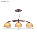 Industrial oil rubbed bronze 3-bulb amber glass island light kitchen
