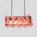 Industrial pink & brown led hanging lamp kitchen island light