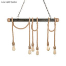 Industrial retro beige & light yellow rope exposed island light kitchen