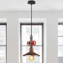Industrial retro black & bronze water pipe pendant light kitchen fixture