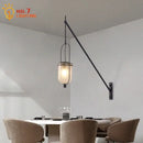 Industrial retro black led wall lamp dining room lantern sconce
