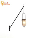 Industrial retro black led wall lamp dining room lantern sconce