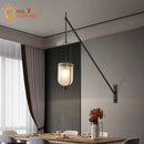 Industrial retro black led wall lamp dining room lantern sconce