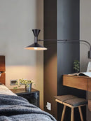 Industrial retro black & white swing arm wall lamp bedroom light
