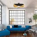 Industrial retro gold & black flying saucer hat ceiling lamp bedroom