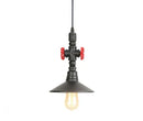 Industrial retro loft iron pipe pendant lamp dining room red valves