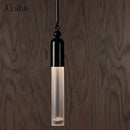 Industrial retro pendant lamp with frosted glass for living room