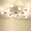 Industrial rod iron wood ceiling lamp living room globe chandelier