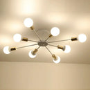 Industrial rod iron wood ceiling lamp living room globe chandelier
