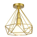 Industrial rose gold & brass ceiling light for living room