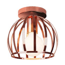 Industrial rose gold & brass ceiling light for living room