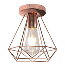 Industrial rose gold & brass ceiling light for living room