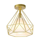 Industrial rose gold & brass ceiling light for living room