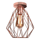 Industrial rose gold & brass ceiling light for living room
