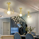 Industrial rose gold & brass ceiling light for living room