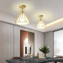 Industrial rose gold & brass ceiling light for living room
