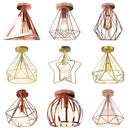Industrial rose gold & brass ceiling light for living room