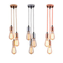 Industrial rose gold & chrome led pendant lamp dining room light