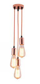 Industrial rose gold & chrome led pendant lamp dining room light