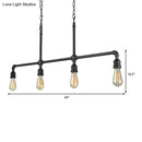 Industrial rustic black metal linear piped island lighting living room