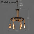 Industrial rustic pendant lights dining room rope and wire cages