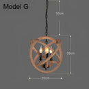 Industrial rustic pendant lights dining room rope and wire cages