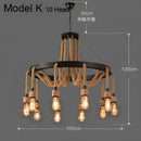 Industrial rustic pendant lights dining room rope and wire cages