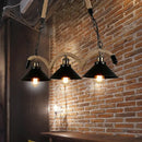 Industrial rustic pendant lights dining room rope and wire cages