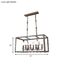 Industrial rustic rope 8-light chandelier dining room fabric barrel
