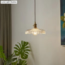 Industrial scalloped edge clear glass pendant light dining room