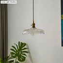 Industrial scalloped edge clear glass pendant light dining room