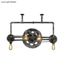 Industrial silver gray gear island pendant – kitchen led light