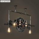 Industrial silver gray gear island pendant – kitchen led light