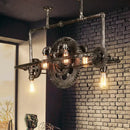 Industrial silver gray gear island pendant – kitchen led light