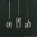 Industrial stained glass pendant light set dining room smoked glass