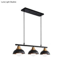 Industrial style black & brass 3 light fixture kitchen ceiling light