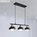 Industrial style black & brass 3 light fixture kitchen ceiling light