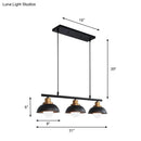 Industrial style black & brass 3 light fixture kitchen ceiling light