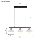 Industrial style black & brass 3 light fixture kitchen ceiling light